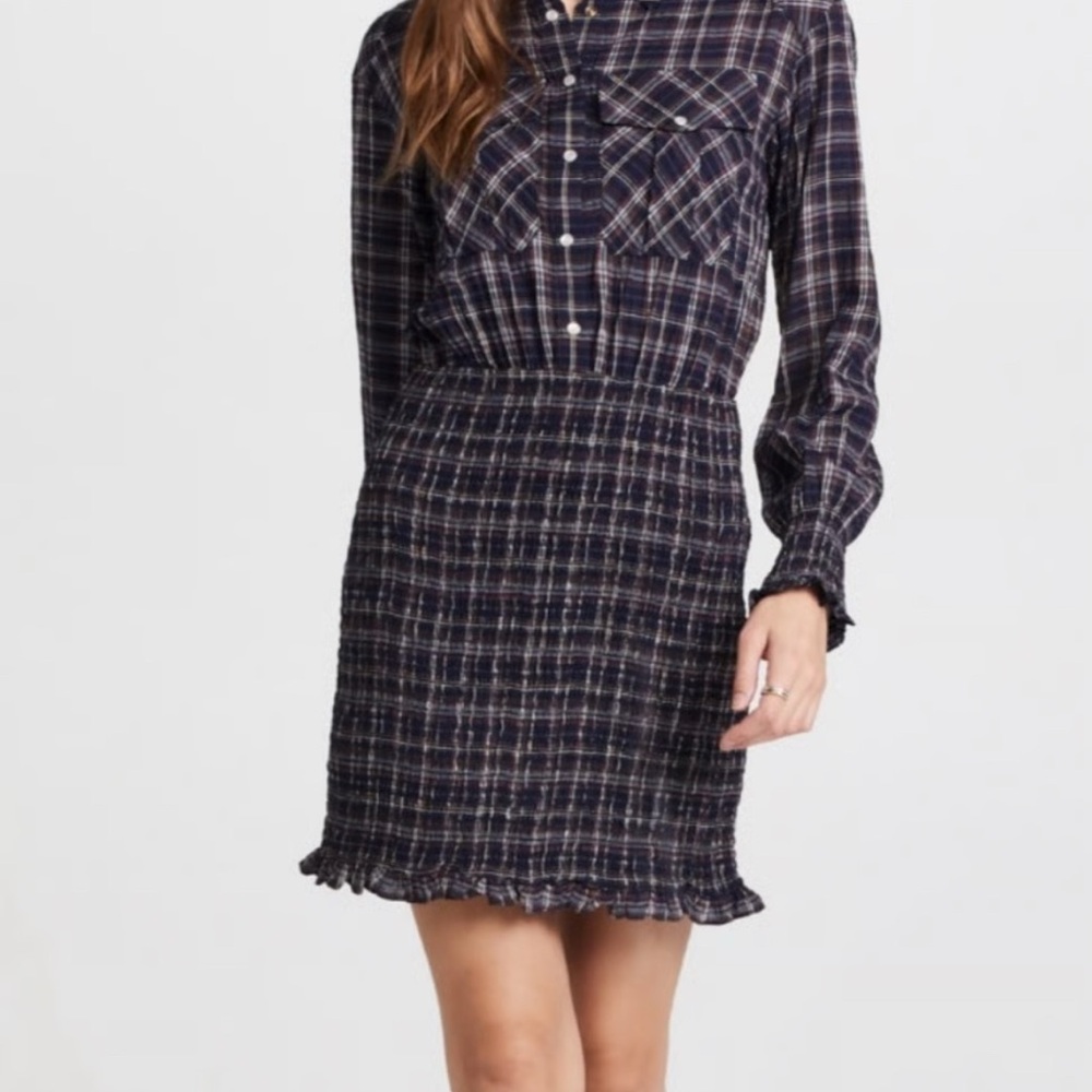 NWT Veronica Beard Plaid Long Sleeve Dress